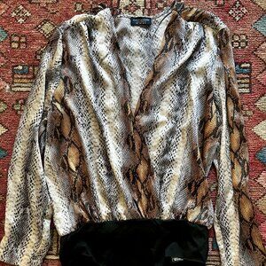 Zara Snakeskin Bodysuit Size L, never worn